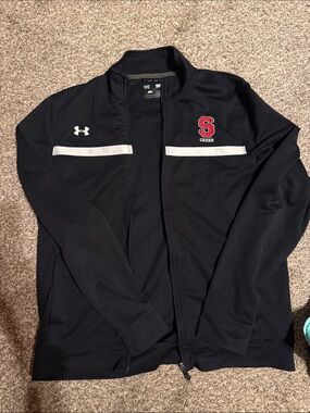 Under Armour Black Track Jacket with Red Cheer Logo